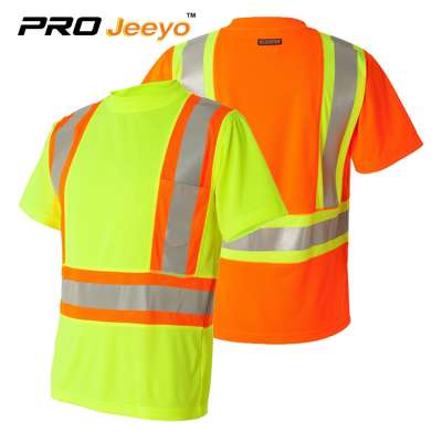 Ansi class 3 100% polyester safety t-shirt Reflective Safety Clothing